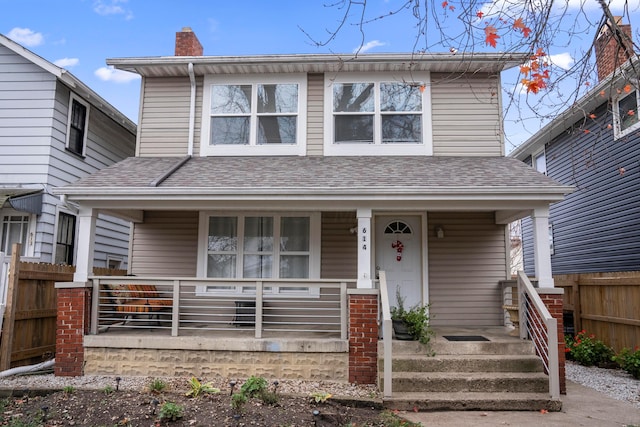 view of front of home with covered porch