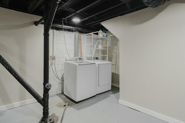 laundry area featuring washer and dryer