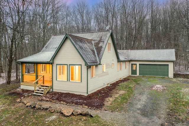 view of front of home featuring a garage