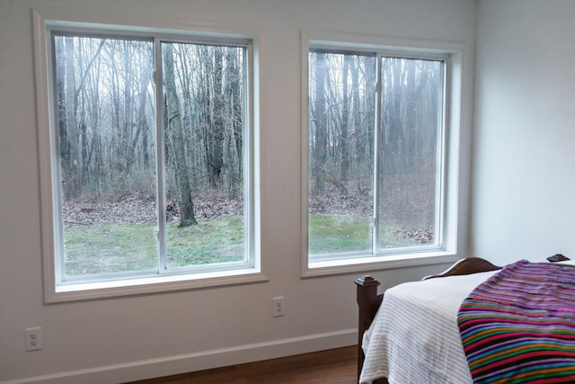 bedroom featuring hardwood / wood-style flooring