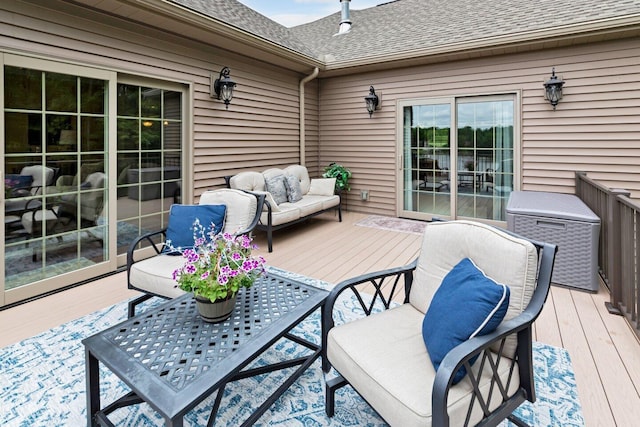 deck featuring an outdoor hangout area