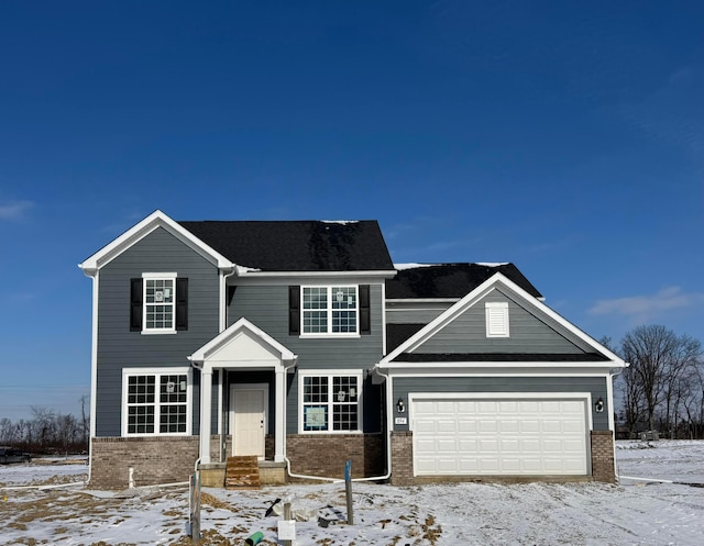 view of front facade with a garage