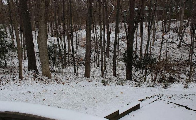 view of snow covered land