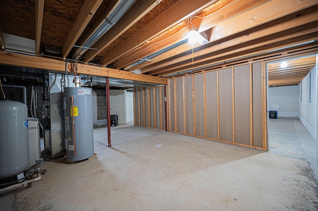 basement with gas water heater