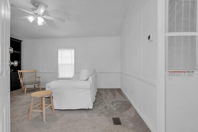 119 Skyline Dr, South Bloomfield, OH 43103 - sitting room with a heating unit, carpet flooring, and a ceiling fan