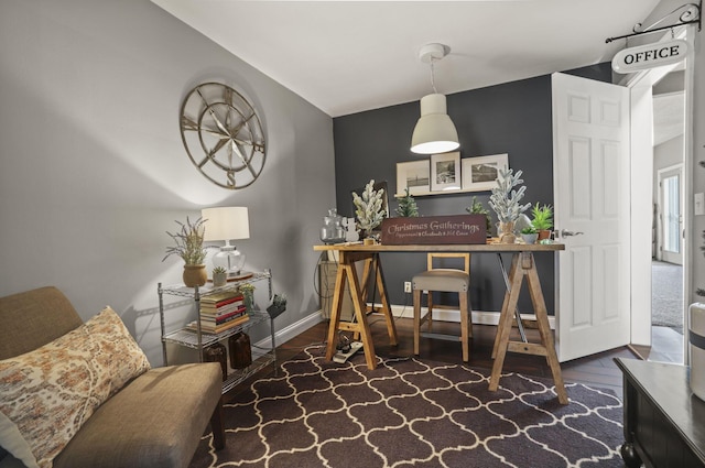 interior space featuring dark hardwood / wood-style floors