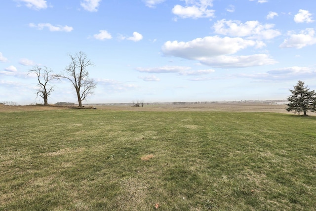 view of yard with a rural view