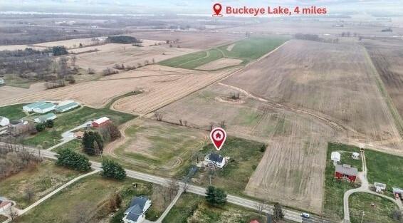 aerial view featuring a rural view