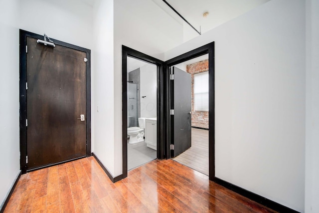 hallway featuring light hardwood / wood-style floors