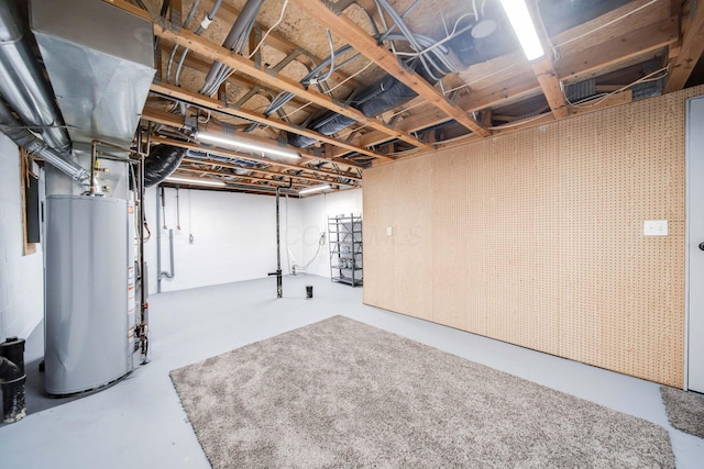 basement with gas water heater