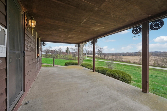 view of patio featuring a rural view