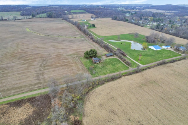 aerial view with a rural view