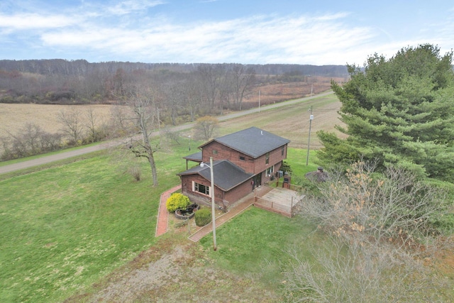 aerial view with a rural view