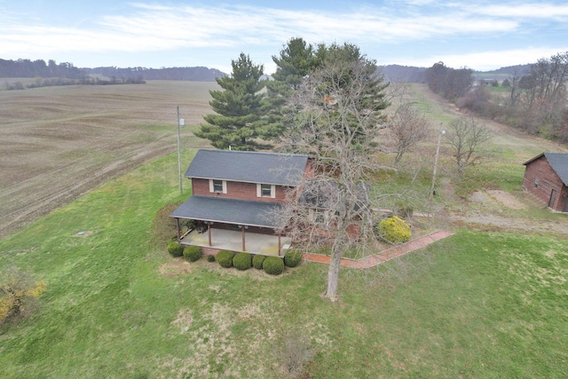 drone / aerial view with a rural view