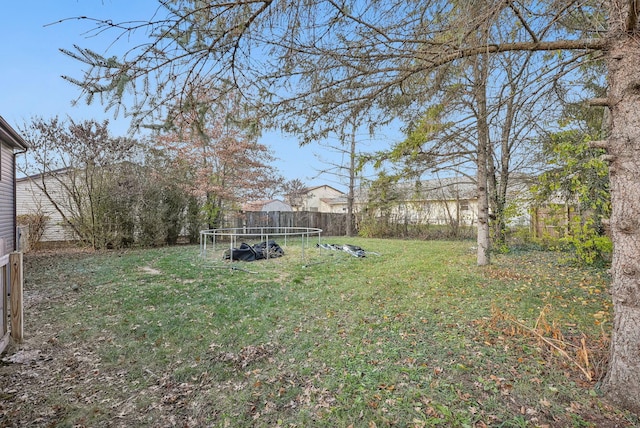 view of yard featuring a trampoline