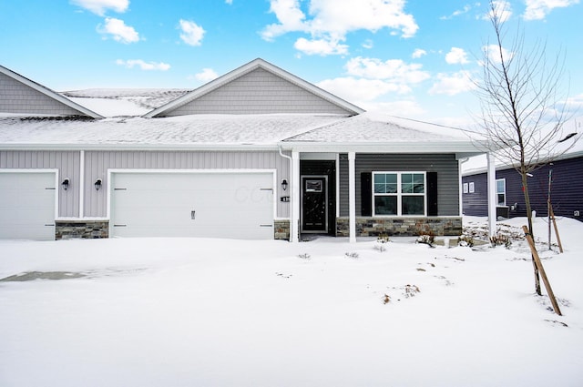 view of front of home with a garage