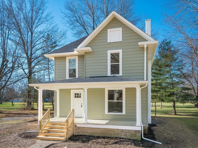 front of property with a porch