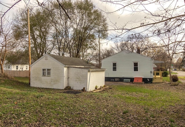 exterior space with a yard