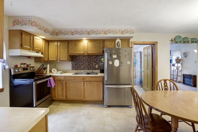 kitchen with stainless steel appliances and sink