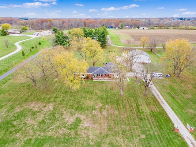 drone / aerial view featuring a rural view