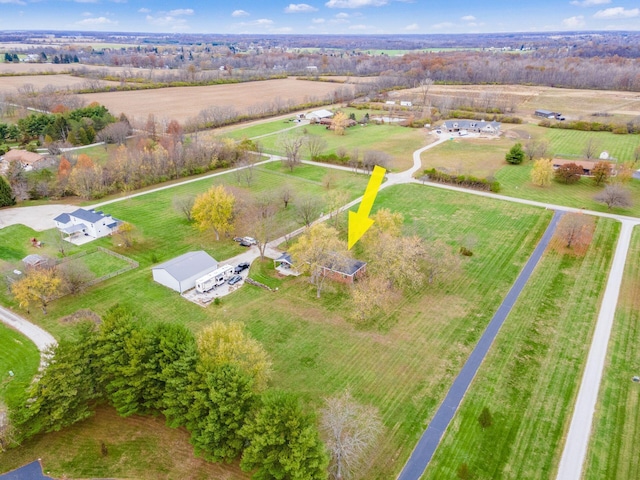 bird's eye view featuring a rural view