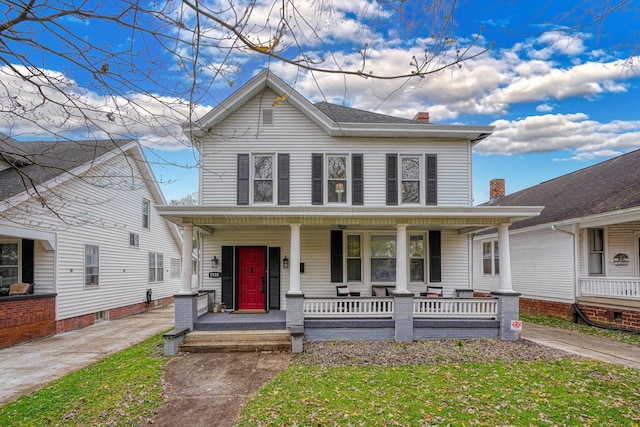 view of front of house with covered porch