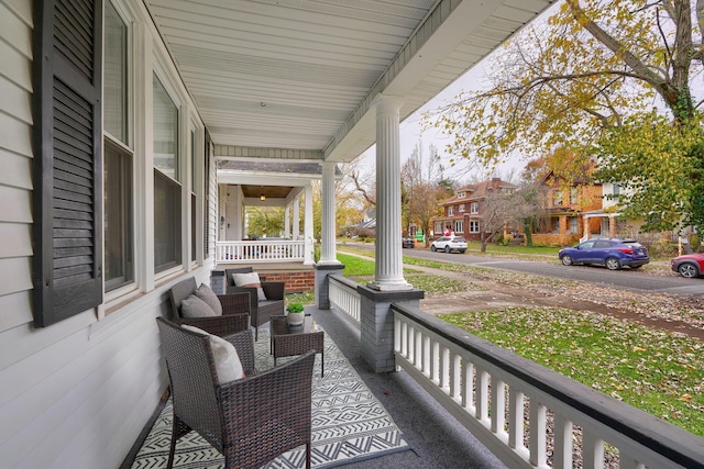 view of patio with a porch