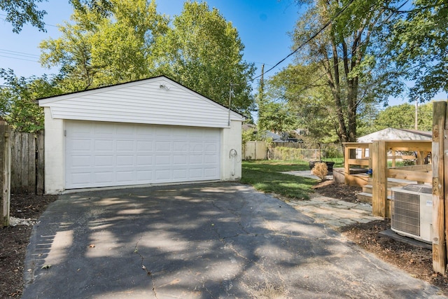 garage with cooling unit