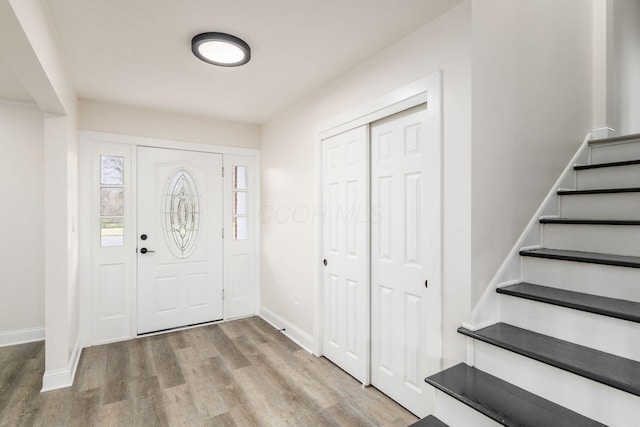 entryway with light wood-type flooring