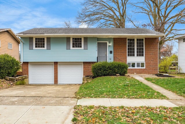 bi-level home with a garage