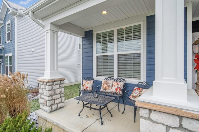 view of patio / terrace with a porch