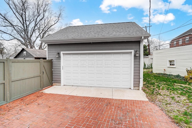 view of garage