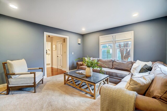 living room featuring light hardwood / wood-style floors