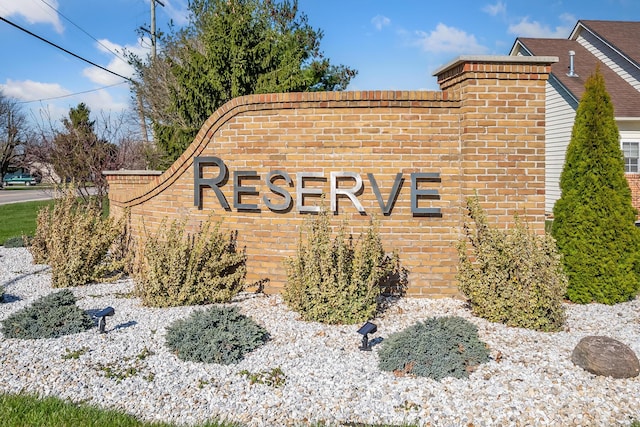 view of community sign