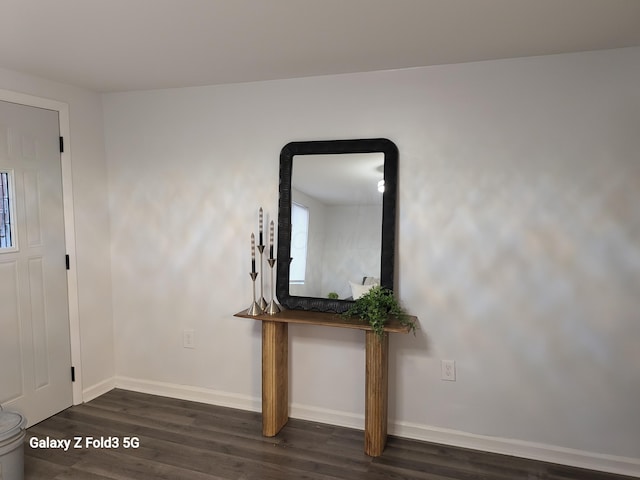 entrance foyer with dark hardwood / wood-style flooring