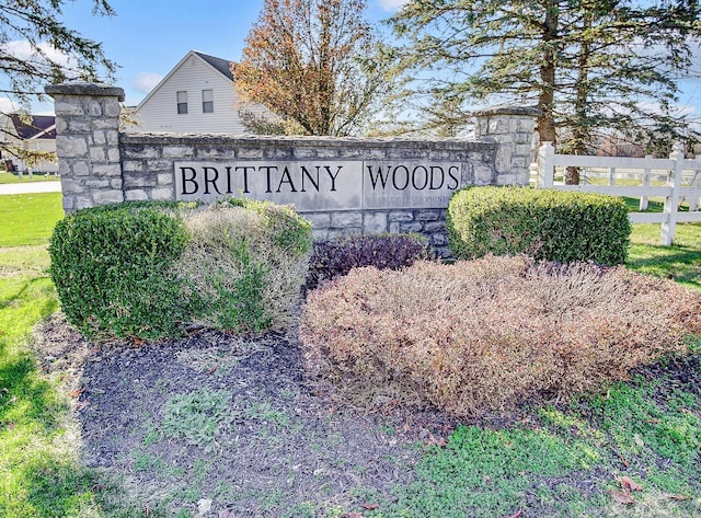 view of community sign