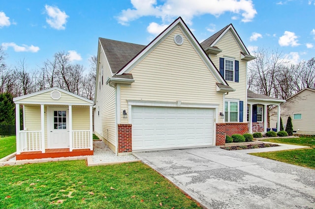 front of property with a garage and a front yard