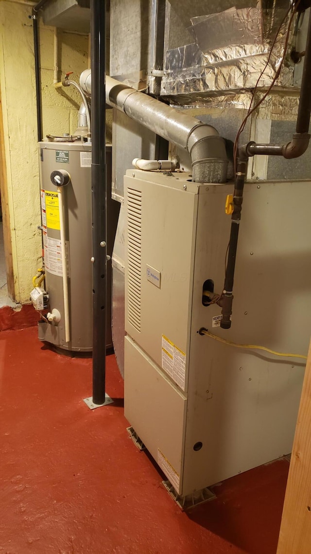 utilities featuring gas water heater