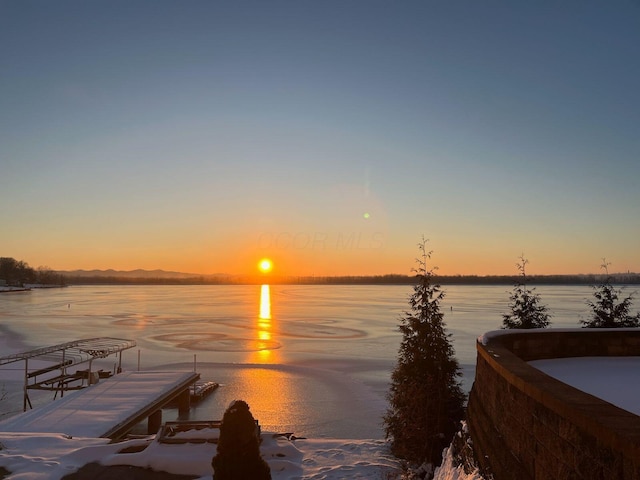 water view featuring a boat dock