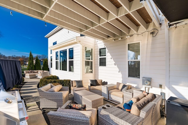 view of patio with outdoor lounge area