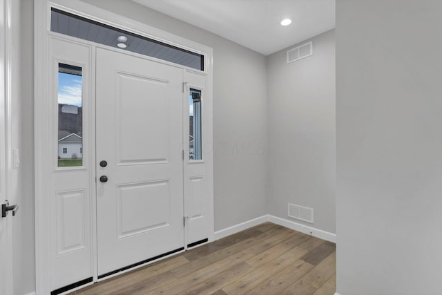 entryway featuring light hardwood / wood-style floors