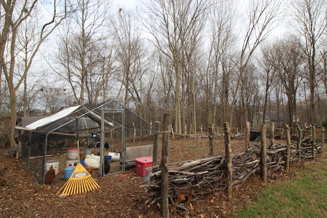 view of yard featuring an outdoor structure