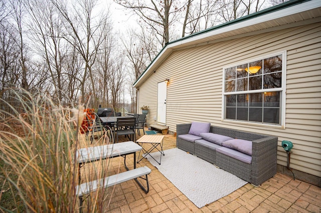 view of patio / terrace featuring an outdoor hangout area