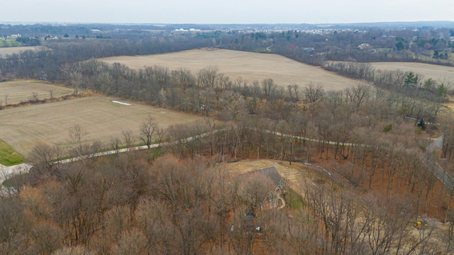 bird's eye view featuring a rural view