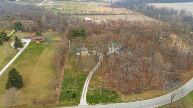 aerial view featuring a rural view