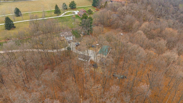 drone / aerial view with a rural view