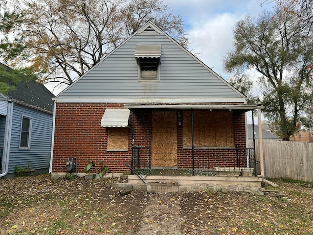 bungalow-style house featuring a porch