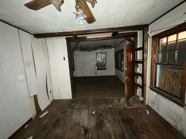 hall with dark hardwood / wood-style floors