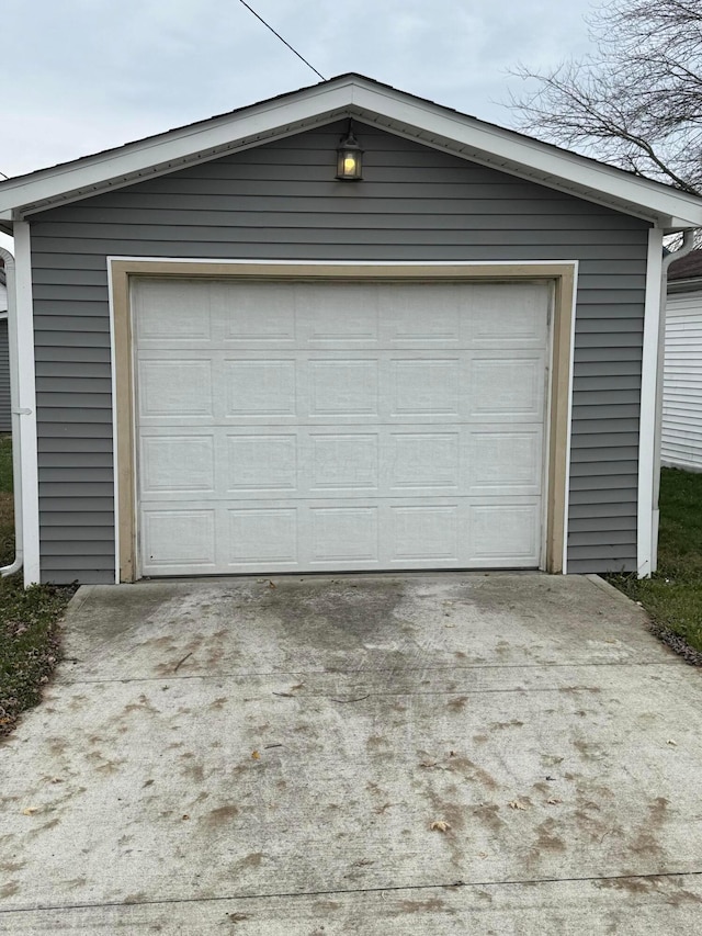 view of garage