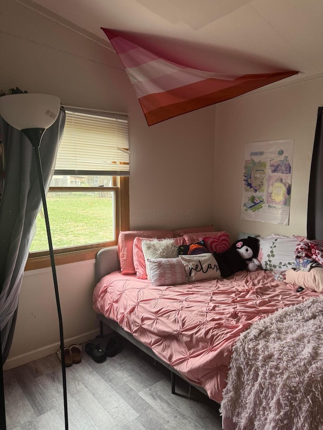 bedroom featuring hardwood / wood-style flooring